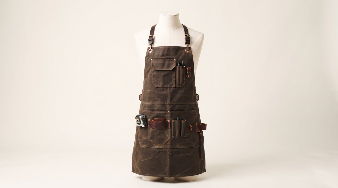 Custom leather aprons manufactured by Evermont Global