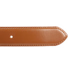 Men's Genuine Leather Belt – Classic Tan Brown with Silver Pin Buckle