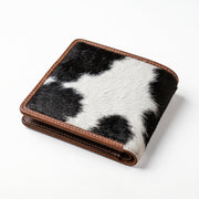 Real Hair-On Cowhide Bifold Leather Wallet
