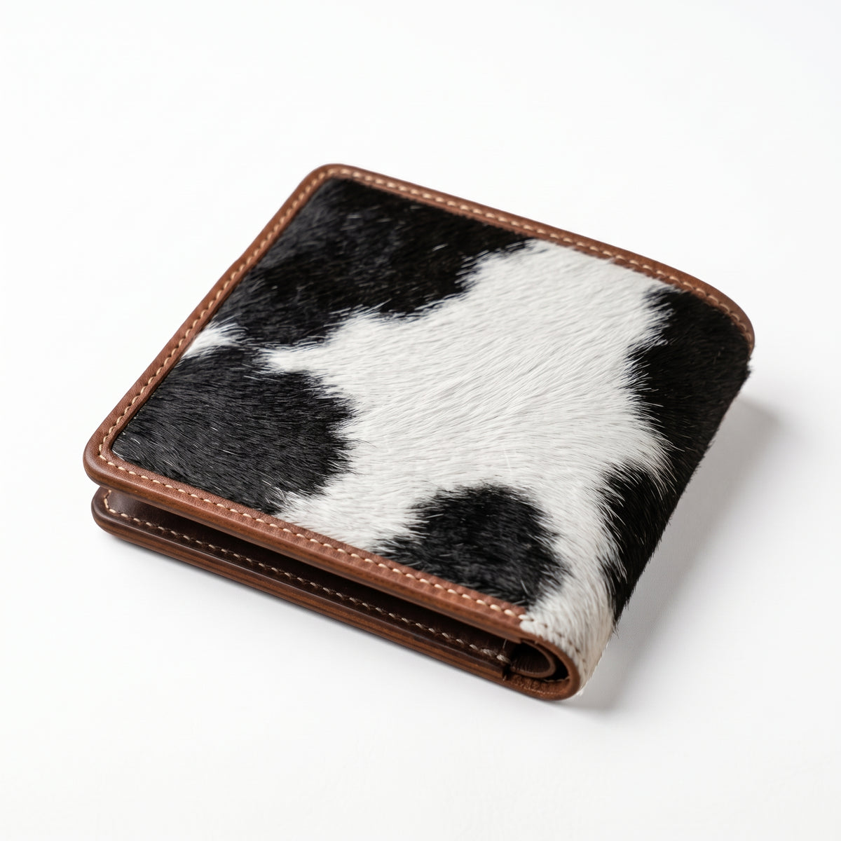 Real Hair-On Cowhide Bifold Leather Wallet