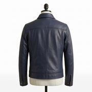 Leather Shirt Collar Jacket – Men's Minimalist Leather Jacket