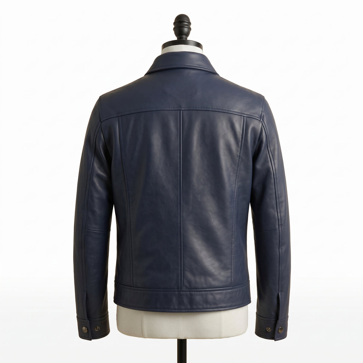 Leather Shirt Collar Jacket – Men's Minimalist Leather Jacket