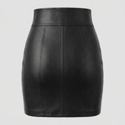 Front Zip Leather Mini Skirt – Women’s Genuine Leather Mini Skirt