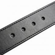 Classic Men's Black Leather Belt with Silver Buckle