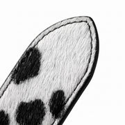Black & White Cow Print Pony Hair Leather Belt