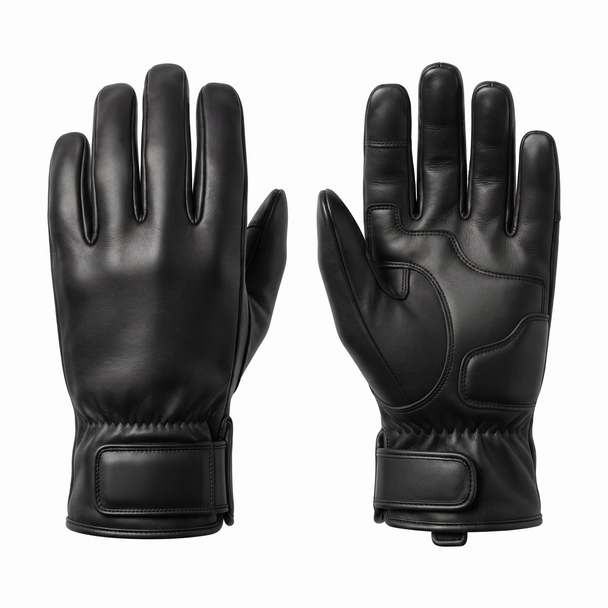 Black Leather Riding Gloves | Premium Motorcycle Gloves