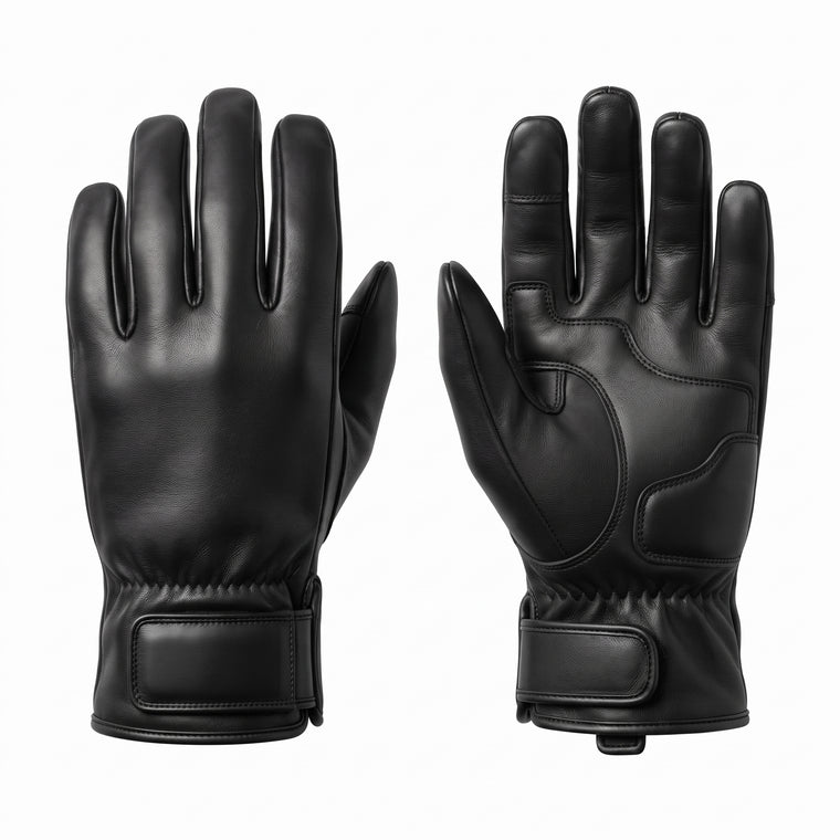 Black Leather Riding Gloves | Premium Motorcycle Gloves