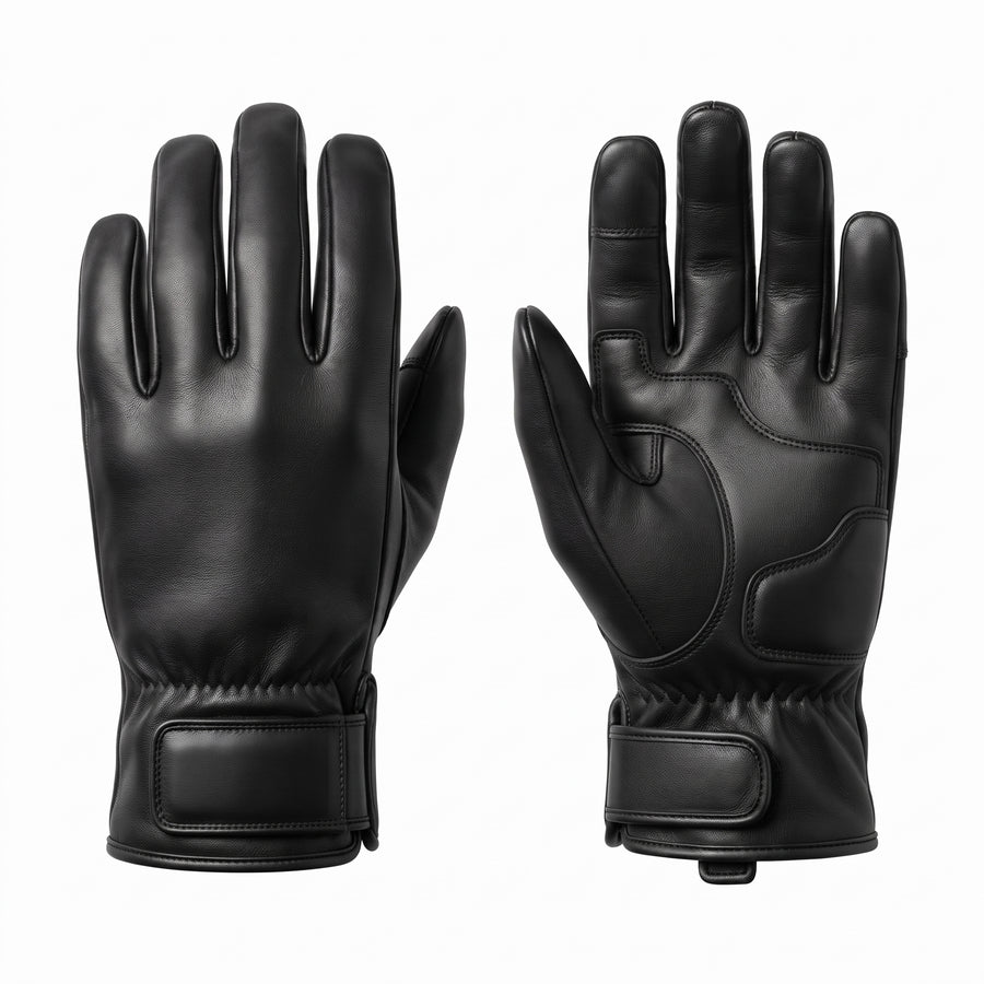 Black Leather Riding Gloves | Premium Motorcycle Gloves