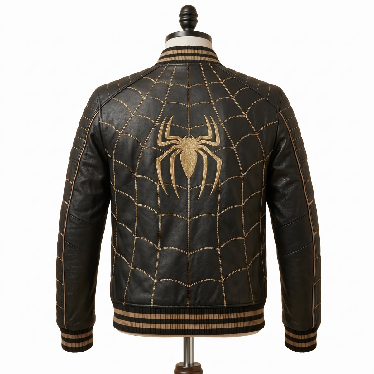 Spider Web Leather Bomber Jacket – Wholesale Custom