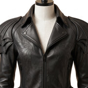 Women's Gothic Batwing Shoulder Leather Jacket
