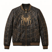 Spider Web Leather Bomber Jacket – Wholesale Custom