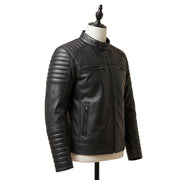 Quilted Racing Leather Jacket – Black Motorcycle Jacket