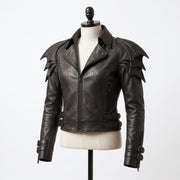 Women's Gothic Batwing Shoulder Leather Jacket