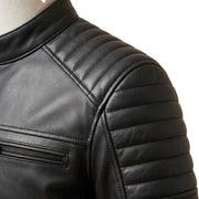 Quilted Racing Leather Jacket – Black Motorcycle Jacket