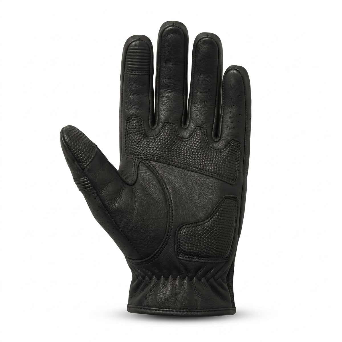 Vintage Biker Gloves – Matte Black Leather Motorcycle Gloves