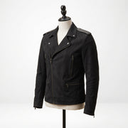 Black Suede Motorcycle Jacket – Men’s Classic Biker Jacke