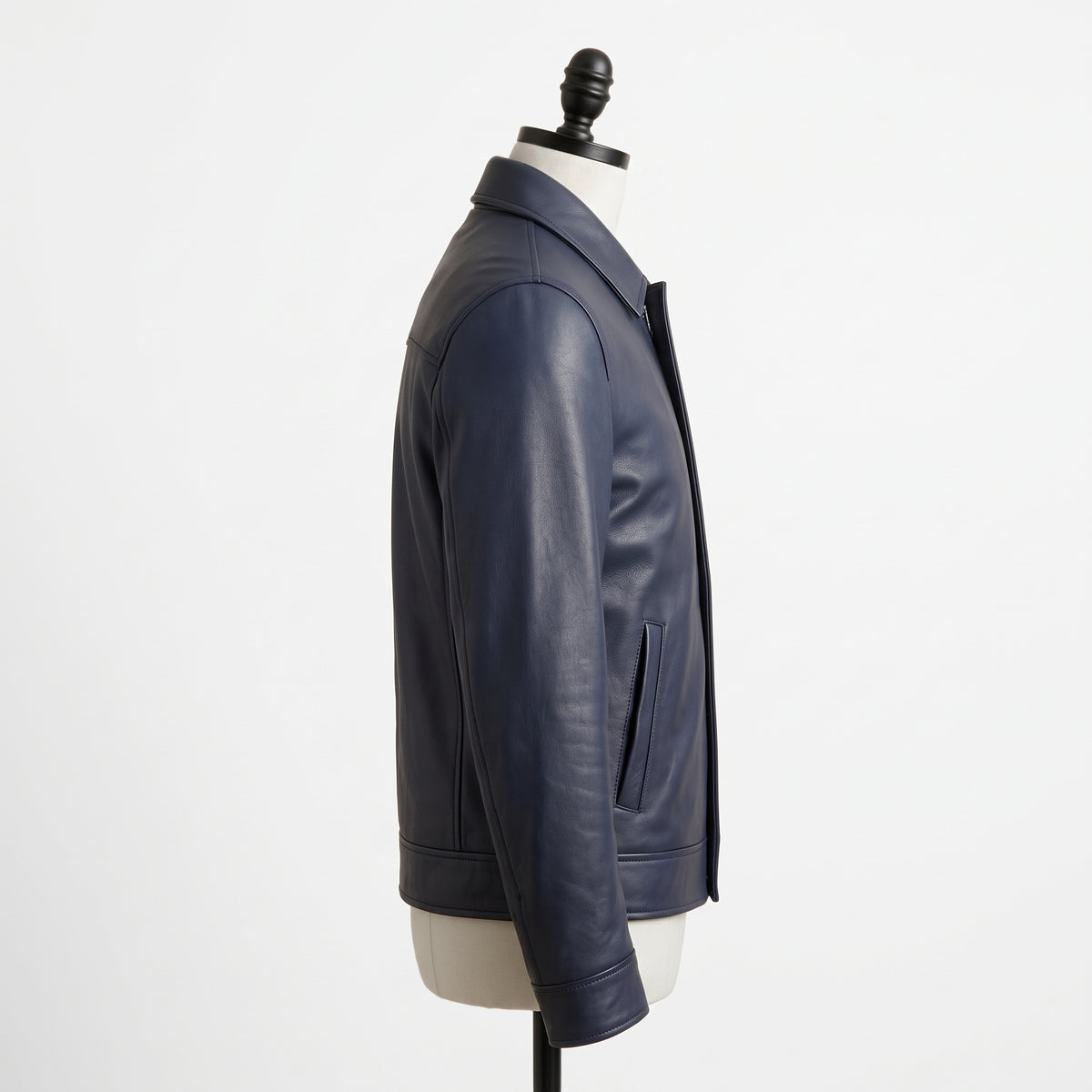 Leather Shirt Collar Jacket – Men's Minimalist Leather Jacket
