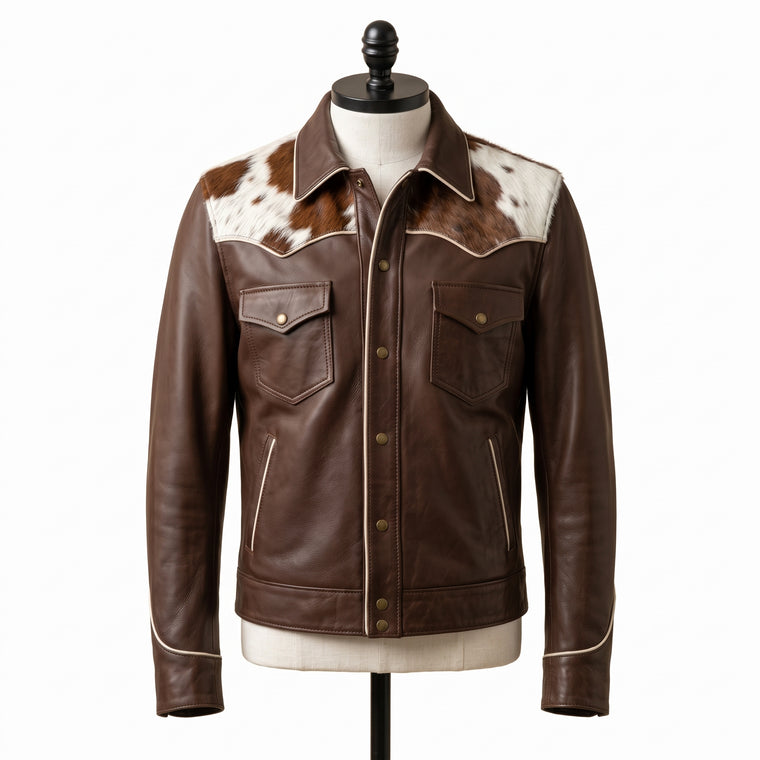 Men's Western Cowhide Leather Jacket