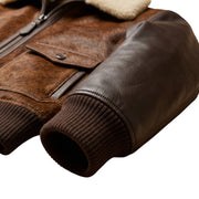 Men's Hair-On Leather Aviator Jacket – Brown