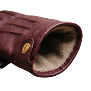 Genuine Leather Driving Gloves  – Burgundy Full-Finger Dress Gloves