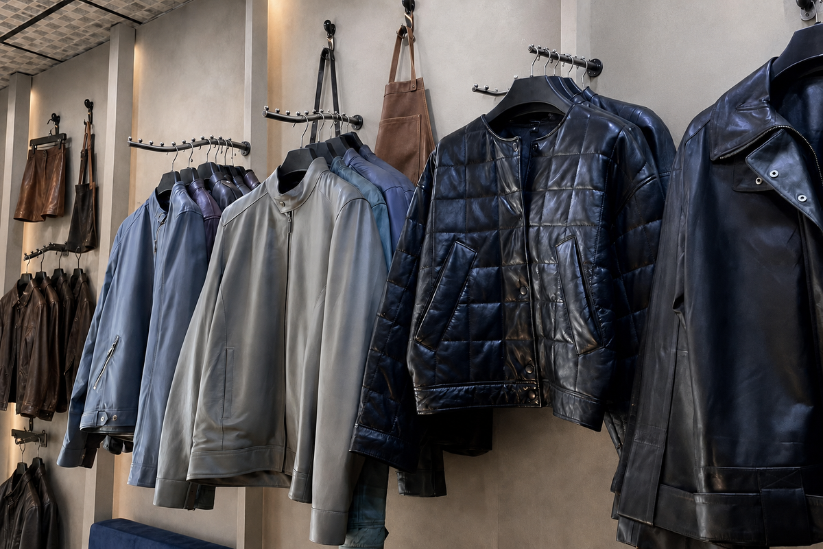 Custom leather apparel and accessories manufactured by Evermont Global