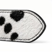 Black & White Cow Print Pony Hair Leather Belt