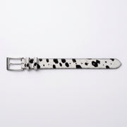 Black & White Cow Print Pony Hair Leather Belt