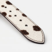 Brown & White Hair-On Cowhide Leather Belt