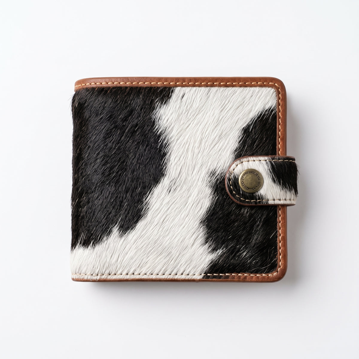 Real Hair-On Cowhide Bifold Leather Wallet