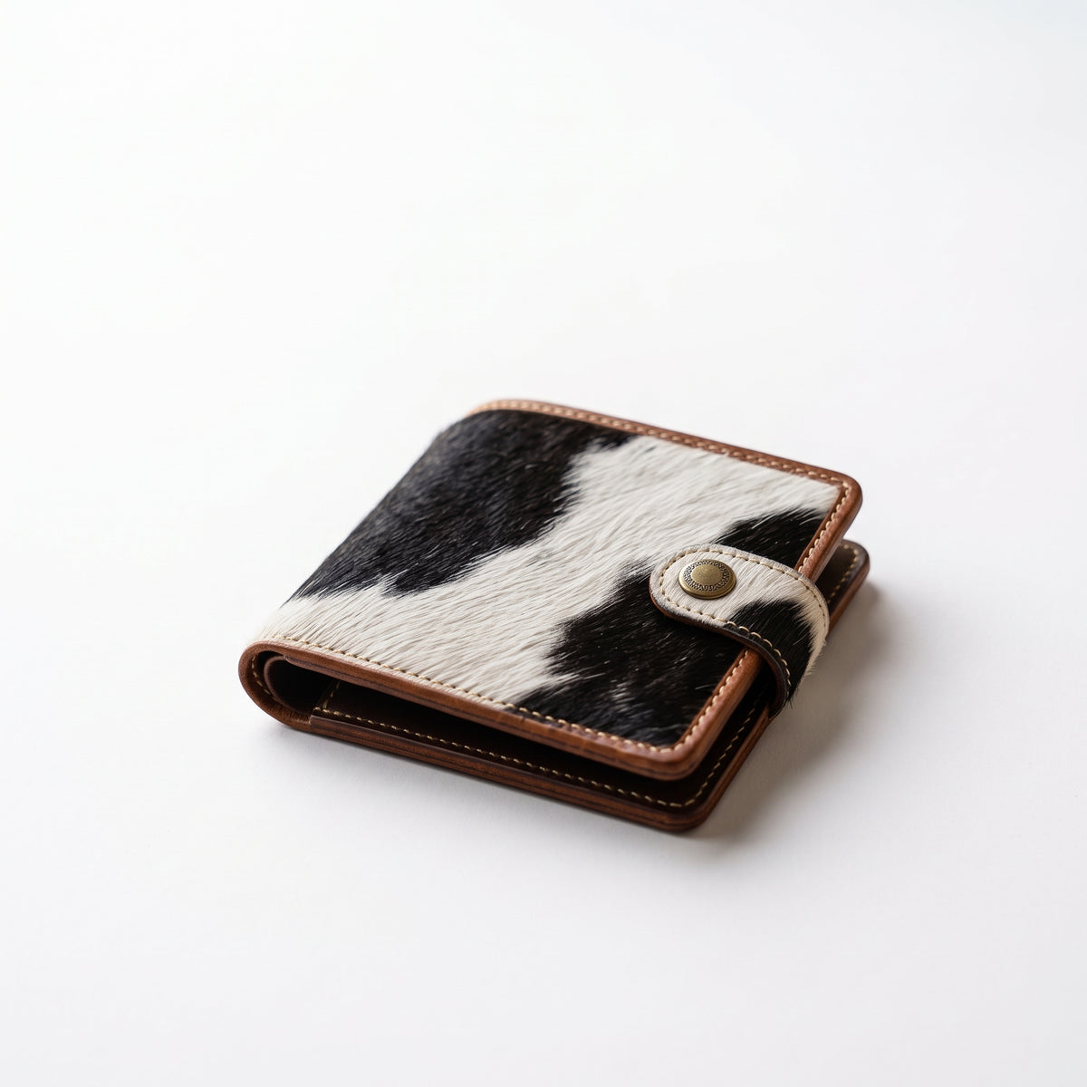 Real Hair-On Cowhide Bifold Leather Wallet