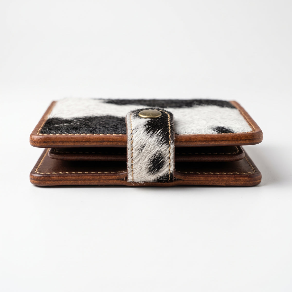 Real Hair-On Cowhide Bifold Leather Wallet