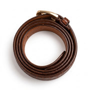 Premium Brown Crocodile Leather Belt – Gold Buckle