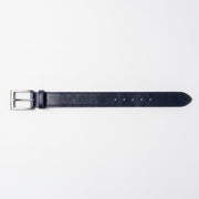 Classic Men's Navy Blue Leather Belt – Gunmetal Buckle