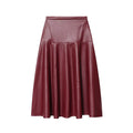 Leather Ladies Skirt – High Waist Flared A-Line Midi Skirt