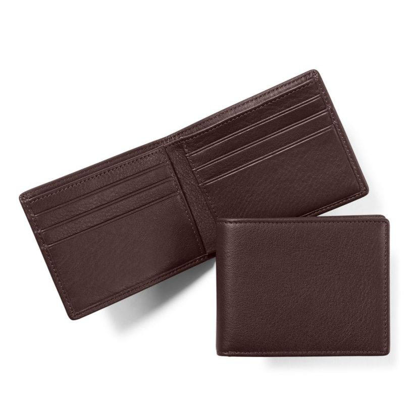 Leather Wallets for Men – Smooth Espresso Brown Genuine Bifold Wallet with Multiple Card Slots