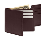 Leather Wallets for Men – Smooth Espresso Brown Genuine Bifold Wallet with Multiple Card Slots