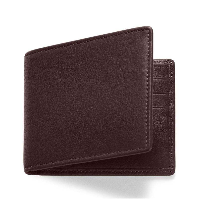 Leather Wallets for Men – Smooth Espresso Brown Genuine Bifold Wallet with Multiple Card Slots