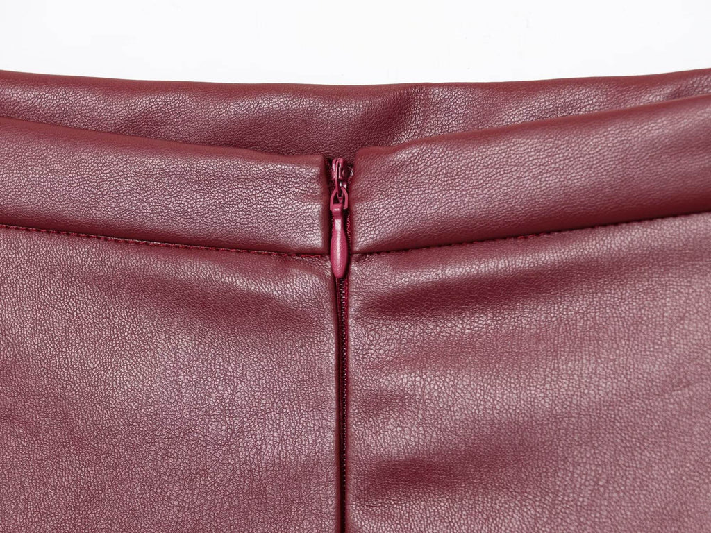 Leather Ladies Skirt – High Waist Flared A-Line Midi Skirt