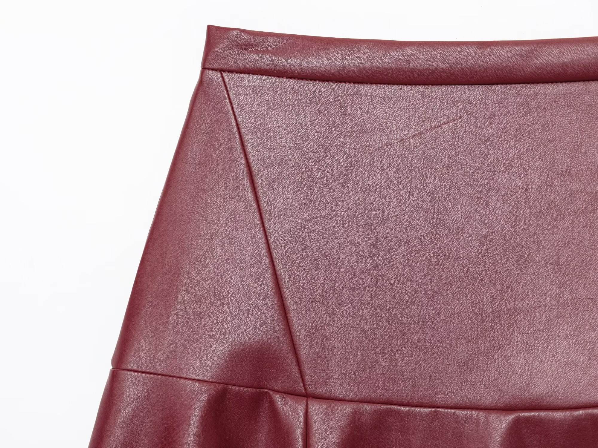Leather Ladies Skirt – High Waist Flared A-Line Midi Skirt