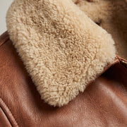 Premium Cognac Leather Racer Bomber Jacket
