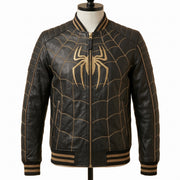 Spider Web Leather Bomber Jacket – Wholesale Custom