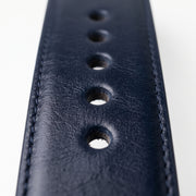 Classic Men's Navy Blue Leather Belt – Gunmetal Buckle
