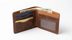 Leather Wallets for Men – Genuine Brown Bifold Leather Wallet with Multiple Card Slots