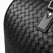 Woven Black Leather Duffle Bag – Premium Travel Weekender