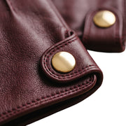 Genuine Leather Driving Gloves  – Burgundy Full-Finger Dress Gloves