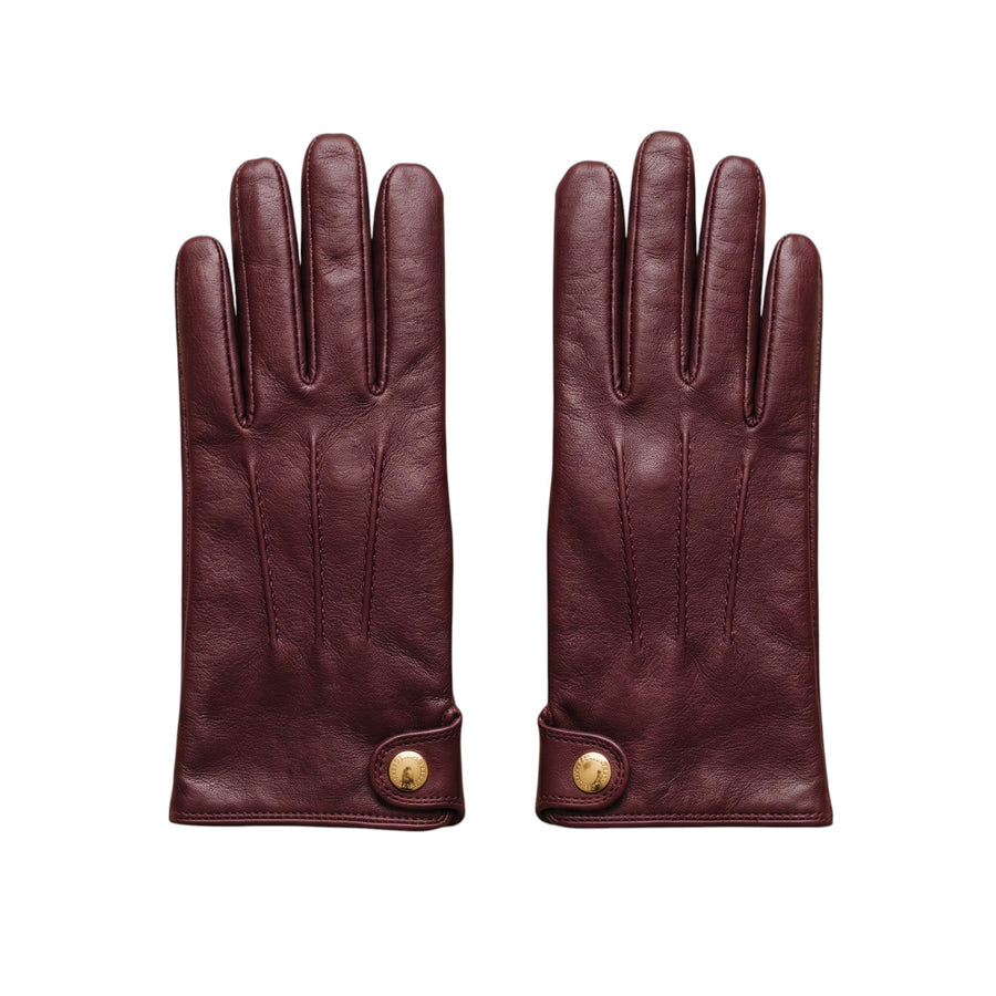Genuine Leather Driving Gloves  – Burgundy Full-Finger Dress Gloves