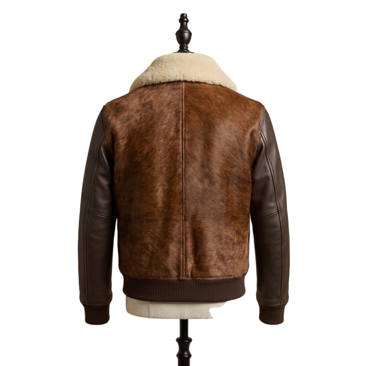 Men's Hair-On Leather Aviator Jacket – Brown