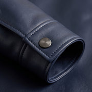 Leather Shirt Collar Jacket – Men's Minimalist Leather Jacket