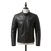 Quilted Racing Leather Jacket – Black Motorcycle Jacket