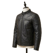 Quilted Racing Leather Jacket – Black Motorcycle Jacket